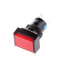 DC 12V Momentary Push Button Self Locking Square Switch with LED Light Red