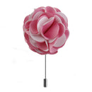 Handmade Classic Fabric Men Boutonniere Tuxedo Brooch Pin Lapel Flower Pink + White