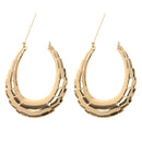 1 Pair Chunky Large Bamboo Earring Hoop Hip Hop Gold Round Circle Earring