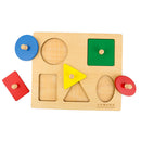 Square Board Wooden Montessori Geometry Blocks Shapes Sorting Peg Puzzle Jigsaw Baby Early Learning Toy Gift