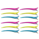 Lot Of 12 Pieces Metal Plastic Salon Hair Clips Hairdressing Sectioning Clamps Section Grips Tools Styling Accessories