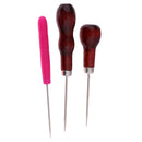 3 Pieces Wooden/Plastic Handle Awl Craft Punching Hole Tool Awl Repair Tools DIY