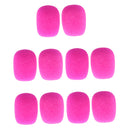 10 Pieces Small Lapel Tie Microphone Sponges Protection Cover 1.1 x 0.86 x 0.31inch Fushcia