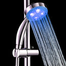Round Bathroom Blue LED Light Water Shower Spray Head Shower Nozzle 21.5cm