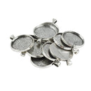 10 Pieces Metal Round Bezel Pendant Trays Blank Bases 30mm Cabochon Settings DIY