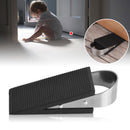 Rubber Stainless Steel Door Stopper Stop Door Block Wedge Black 13x5x3cm