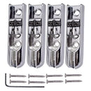 A Set of 4PCS Single Individual Bridge w/ Screws for 4 String Electric Bass Guitar Accessories Silver