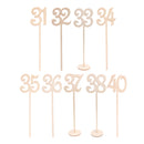 Wooden Table Numbers 30 to 40 French Font Wedding Birthday Party Table Decor