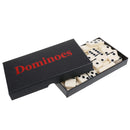 Double Six Domino Set of 28 Pcs Board Kid Travel Game Toy Black Dot Beige