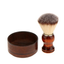 Wood Men's Bristle Shaving Brush Shave Mug Bowl Barber Beard Soap Cup Set