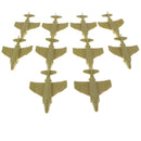 10Pcs Plastic Military Fighter Aircraft Army Base Playset Accessories for Kids - Yellow