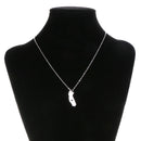 Silver Stainless Steel Heart of US California State Pendant Chain Necklace Gift