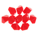 Red 10 Pieces Resin Multi-Sided Blank Dice Die DIY for Party Bar Casino Supplies Table Game Props