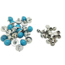 20 Sets Alloy Round Rivets Rapid Studs 8mm Turquoise
