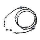 Luxury Men Women Kids Pearl Neck Cord Eyewear Eyeglasses Rope Holder Strap Black