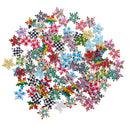 100 Pieces 19mm Snowflake Shape Wooden Buttons Scrapbooking Embellishments for DIY Crafts Christmas Decoration
