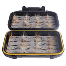 40pcs Fly Fishing Flies Kit Fishing Flies Wet Flies Assortment + Fly Box for Bass Salmon Trout Fish