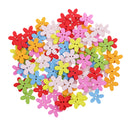 Pack of 100 Cute Multi Color Flower Buttons Mixed Wood Buttons Sewing Scrapbooking DIY Craft 2 Holes