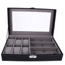 Vintage Style 6 Slots Watch Storage Box Case Jewelry Organiser Black