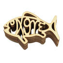 Pack of 10 Pieces Handcraft Fish Shapes Wooded Pieces Embellishment DIY Wood Crafts