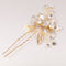 Crystal Pearls Floral Vine Hair Pin Clip Wedding Bride Girls Prom Accessory