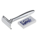 Premium Men's Double Edge Zinc Alloy Safety Razor Shave with 5 Blade Set