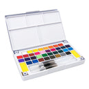 Watercolor Paints Set 24 Colors Painting Art Artists Kit With Brushes Palette