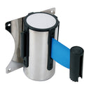 Stanchion Queue Barrier Wall Mount Crowd Control Retractable Ribbon 2m Blue