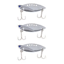 3Pcs Silver Minnow Spoon Hard Bait Metal Fishing Lures Baits with Treble Hooks Suit for Pike, Largemouth Bass, Walleye, Salmon and Trout Fishing