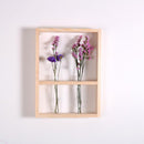 Wall Hanging Clear Glass Test Tube Flower Vase Plant Hydroponic Pot in Wooden Stand for Home Cafe Decoration