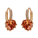 Lady Fashion Stud Earings Gold Rhinestone Heart Shape Drop Dangle Earrings Jewellry