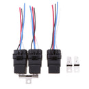 3 Sets 12V 40A Car Van Boat Electronic 4 Pin SPST Relays with Harness Socket