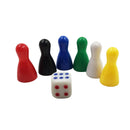 6Pcs Colorful Pieces Pawn Chess Plastic Pieces Dice Set for Board Card Games