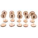 Complete Set Inlaid 1-10 Wedding Table Numbers Raw Freestanding Timber Base