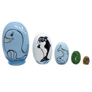 5 Pieces Hand Painted Dolphin Wooden Russian Nesting Dolls Matryoshka Toy