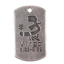 10Pcs Square Virgo Pendant Horoscope Zodiac Sign Charm Jewelry DIY Making