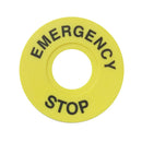 Yellow Round 22mm Diameter Plastic Pushbutton Switch Label Warning Sign