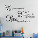 70x50cm PVC 3D Wall Stickers Quote Live Art Murals Decals Home Bedroom Living Room Wall Art Decor Reusable Removable Sticker