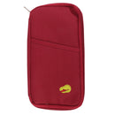 Convenient Multifunctional Travel Document Passport Cellphone Cash Storage Holder Wallet Organizer Bag Burgundy