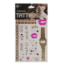 Party Waterproof Transfer Flash Temporary Tattoo Body Art Makeup Tattoo Sticker Lips Watch Rock