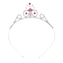 Cute Fashionable Wedding Party Bridal Bridesmaid Flower Girl Crown Headband Tiara w/ Fuchsia Crystal Head Accessory
