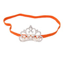Rhinestone Faux Pearl Crown Baby Girls Headband Hair Band- Orange