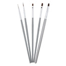 5 Pieces Metal Professional Nail Art Brushes Pens Set UV Gel Acrylic Tips Liner Painting Drawing Dotting Detailing Tools Kit Supply