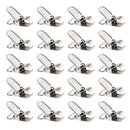 20 Pieces 1'' Metal Baby Pacifier Suspender Clips Webbing Dummy Strap Holder Craft Hooks Silver