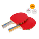 2 Players Table Tennis Ping Pong Complete Set- 2 Pieces Shake Hands Grips Bats Paddles Rackets & 3 Pieces Balls & 1 Piece Carry Cover Bag