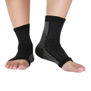 Women Men Breathable Comfortable Foot Pain Swelling Reduce Ankle Compression Support Varicose Veins Relief Socks 1 Pair Black L/XL
