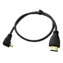 50cm 90 Degree Left Angle Micro HDMI Male To HDMI Male Cable Adapter Connector