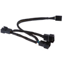 4 pin PMW PC Fan to 3ways Y Splitter Cable Black Sleeved Extension Wire