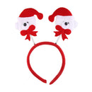 Kids Adults Christmas Bear Headband Head Hair Hoop Bow Hat Fancy Party Props Fun Costume Hair Decor Accessory