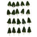 20 Pieces of Model Poplar Trees for DIY Layout Train Railway Garden Park Architecture Building Landscape Scenery 1:150 N Scale Dark Green
